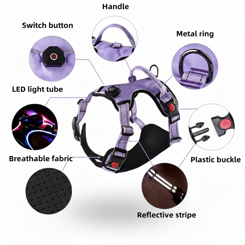 BrightPaws LED Dog Harness